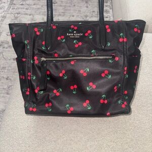 Kate Spade Black Tote with Cherry Print